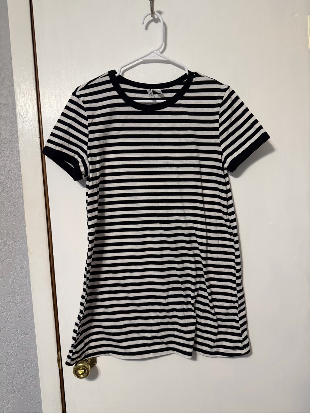 H&M Black and White Striped Midi Dress